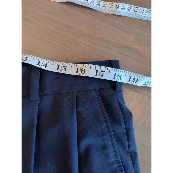 Lands End Pleated Dress Pants Men's Sz 36 L 100% Wool Navy Blue Traditional Fit - Picture 8 of 14